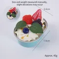 Artificial fruit cupcake model in blue oval foil box with berries 7.9x5.6cm - Raspberry - Blue Foil Cup Cake