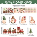Weihnachts-Zwerg-Wandaufkleber-Set mit 159 Aquarell-PVC-Fensterbildern für die Feiertage - Weihnachtsgnom Zug (UV24Y12658T_R)