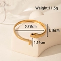 Golden stainless steel snake ring with scale texture and 5.78cm diameter dimensions - Snake Scale Pattern