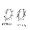 Silver stainless steel Mobius spike hoop earrings with punk round cone design for unisex - Spike Style (Type B) / Silver