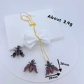 Golden insect jewelry set with bee necklace and earrings featuring colored gemstones - #4 Bee Single Pendant
