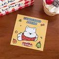 Size 10x10cm square Christmas puppy card with Merry Christmas text for gift packaging - Christmas Puppy Header - Type 2