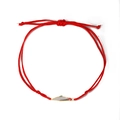 Red braided rope bracelet with golden Palestine map charm and adjustable sliding knot - Red Cord Gold