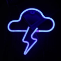 Blue cloud and lightning bolt LED neon sign light for bedroom and creative wall decor - 1-2W / Cloud + Lightning Blue