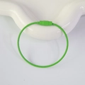 Green color coated stainless steel wire keychain loop with secure screw twist closure - Green