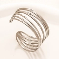 Bracciale rigido multicapa largo in acciaio inossidabile per donna stile moderno - 23 Color Acciaio