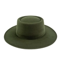 Sombrero fedora de fieltro de lana verde oscuro con ala plana estilo británico - M (56-58cm) / Verde oscuro