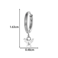 Silver G23 Titanium hoop earring with sparkling butterfly pendant and cubic zirconia stone - Butterfly Pendant (T2595-5#Silver)