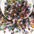 Macro shot of colorful teardrop glass beads for DIY jewelry and crafts making - Mixed Color