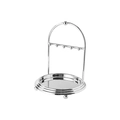 Silver metal jewelry stand with arched top and round base for necklace storage - 25*19.2*15.8cm / Silver