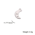Poliertes Edelstahl-Mondsichel-Anhänger mit Sternausschnitten für DIY-Schmuck - Halbmond mit hohlen Sternen / Silber