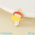 Colorful mushroom charm pendant in gold stainless steel with red and white enamel - Style 8-Red Yellow Polka Dot Mushroom Style (KLJ9587-ZLA)