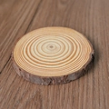 Natural pine wood slice with tree bark edge and clear annual ring texture for DIY decor - Small Wood Candle Holder