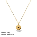 Detail der 18K Gold Teufelsauge Halskette mit 1,54cm Anhänger und 40cm langer Gliederkette - Runder Evil Eye Stil (YYN023113)