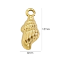 Polished golden conch shell pendant for jewelry making with 18x8mm size dimensions - 7052-Conch