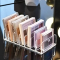 Clear acrylic eyeshadow palette organizer with multiple slots for desktop makeup storage - Small (17*8.5*4cm) / Clear