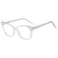 Modern transparent TR90 cat-eye blue light blocking glasses frame in a minimalist style - Transparent Frame
