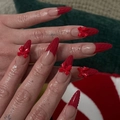 JP3448-Red White Knit Texture Bow