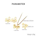 Detailed size parameters for the elegant gold stainless steel bow pearl jewelry set - Pearl Bowknot Medium (28x20mm) / Gold (KS221218-KFC)