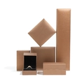 Bronze brushed leatherette jewelry box set with premium black velvet lining inserts - Pendant Box / Golden Coffee
