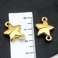 Gold star magnetic clasp connector with lobster hooks for DIY jewelry making on black background - Star Shape (19853)