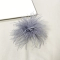 Retro light purple ostrich feather brooch and pin accessory for elegant party dresses - Gray