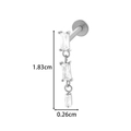 Titanium F136 cartilage piercing earring with three rectangular zircons measuring 1.83cm - Triple Rectangle Bar Stones (T2536-10# Silver)