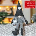 Gnomo di Natale grigio con cappello a cuore e barba bianca, decorazione alta 35 cm - Stile 010-B