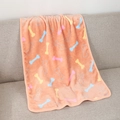 Détails de la couverture épaisse en flanelle pour animaux avec motifs d'os multicolores - S (60*40CM) / Café imprimé os coloré