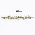 Ghirlanda natalizia 140cm con aghi di pino, pigne e corna per decorazioni - Ghirlanda di Rattan con Perle di Cipresso e Corna di Renna / Lunghezza 140cm