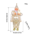 Figura de Papá Noel de 24 pulgadas oro y crema con dimensiones y peso detallados - Estilo Bolsa de Regalo Dorada