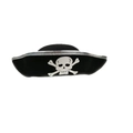 Taille unique / Chapeau de Pirate Bordé d'Argent