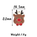 Christmas Reindeer Enamel Charm Pendant with dimensions 20x14.3mm and weight 1.4g - 15#Elk Head