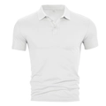 Detailansicht des weißen Poloshirts mit Größe M und 100% Polyester-Mesh-Gewebestruktur - S / Weiß