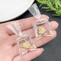 DIY transparent resin water bag earrings with yellow tropical fish charms - Yellow and White Striped Small Fish