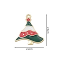 Green and red Christmas tree alloy enamel pendant charm for DIY jewelry making 2.6x2.2cm - 2333 Wide Christmas Tree