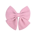 Large pale pink chiffon bow hair clip with textured fabric in a minimalist sweet style - Pale Pink (8)