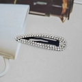 Eleganter Tropfen-Haarclip mit Strasssteinen und funkelnden Kristallen auf schwarzer Basis - 6cm / Schwarz