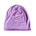 Minimalist lilac dome knit beanie hat in soft cotton blend for men and women - Lavender