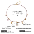 Mehrlagige wasserfeste Edelstahlkette mit grünen Harzanhängern und Größentabelle - Rosa Mehrlagiger Geflochtener Stil(JDN0205023)