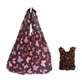 Elastic stretch tote bag with butterfly print shown in folded and expanded states - Dark Butterfly