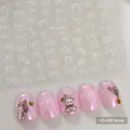 Self-adhesive white bowknot nail art stickers model YO-008 for elegant manicure designs - YO-008 White