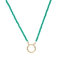 Green Beaded Open Ring Chain