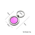 Portachiavi tondo in lega di zinco personalizzabile con dettaglio centrale rosa - Rotondo X-1357 / Rosso