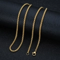 Elegant gold square box chain necklace in titanium steel on a black textured background - Gold Box Chain Only (Without Pendant) / 3.0*60cm