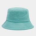 Close-up of cyan cotton bucket hat with detailed stitching and durable canvas texture - Teal