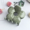 Glossy green flower hair claw clip for women in a minimalist floral design - Glossy Green