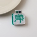 Λεπτομέρεια από κλάμερ μαλλιών mahjong με πράσινο μάρμαρο και σχέδιο χαρακτήρα - Τύχη