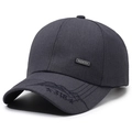 Dunkelgraue Baseballkappe für Herren mit Fashion-Label und blauer 318-Stickerei - Verstellbar / Marineblau