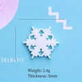 Detail view of 3.3cm white resin snowflake accessory with pink glitter for DIY crafts - Medium Daisy Heart Snowflake (3.3cm) / White